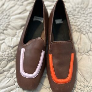 Camper Twin Brown Leather Loafers size 39